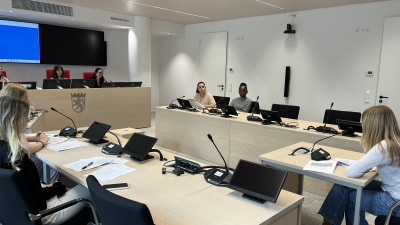 Students in the negotiation room